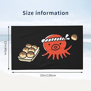 Amazon｜Chioee バスタオル おしゃれ ビーチタオル たこ焼きを
